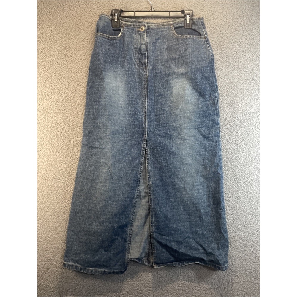 Carolina Blues Jeans Womens  Size 12 Dark Blue Skirt Casual ‎ Preppy
